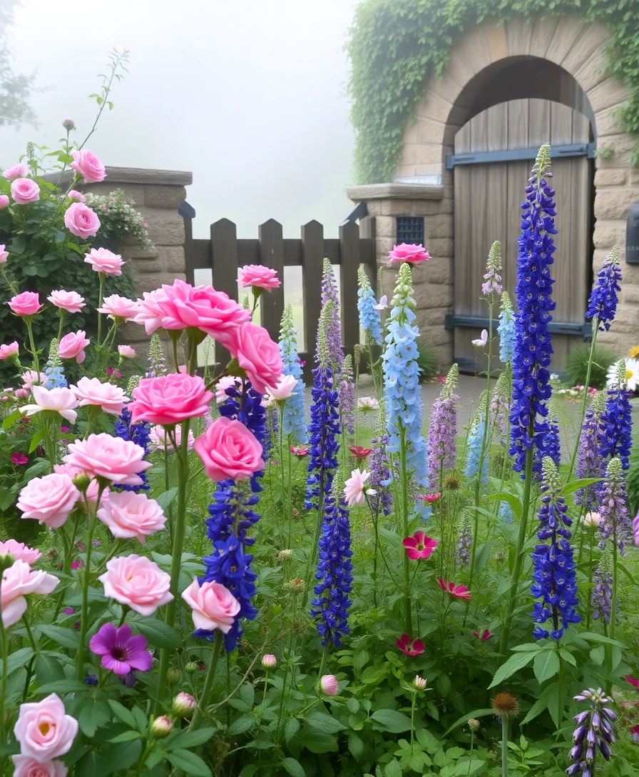 Cottage garden in bloom