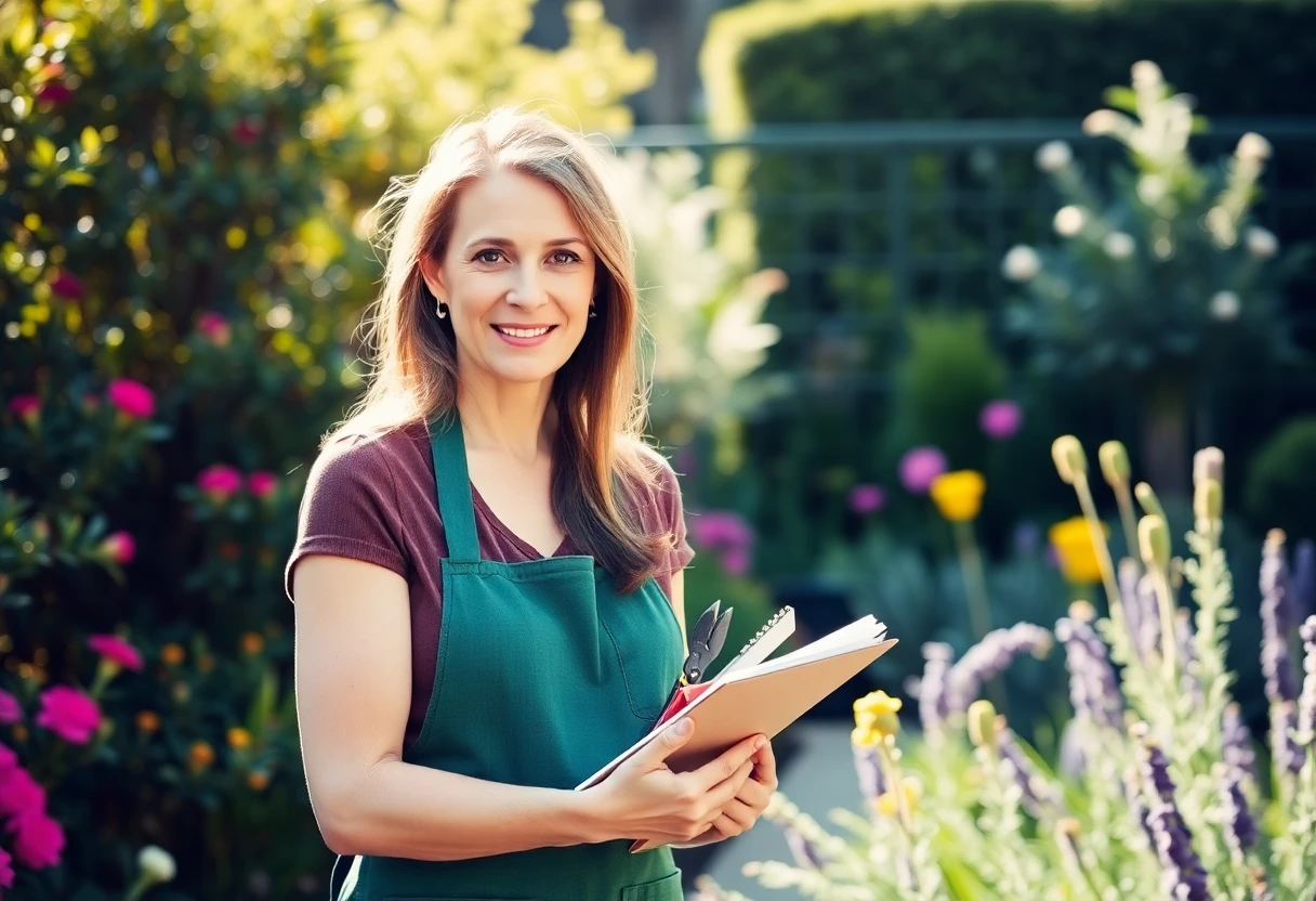 Garden designer at work